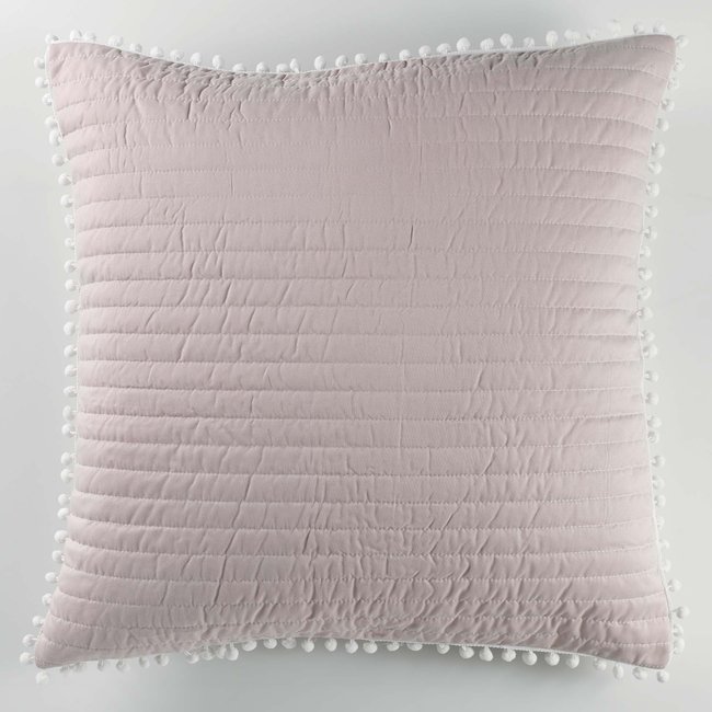 Housse de coussin pompons dorinette nude Douceur D intérieur La Redoute
