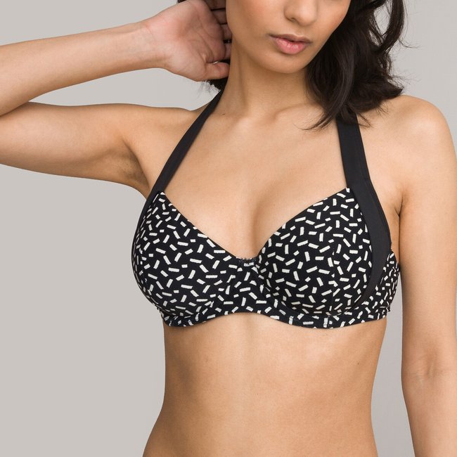 Reggiseno Per Bikini Forma Foulard Fantasia Grafica Fantasia Grigia La