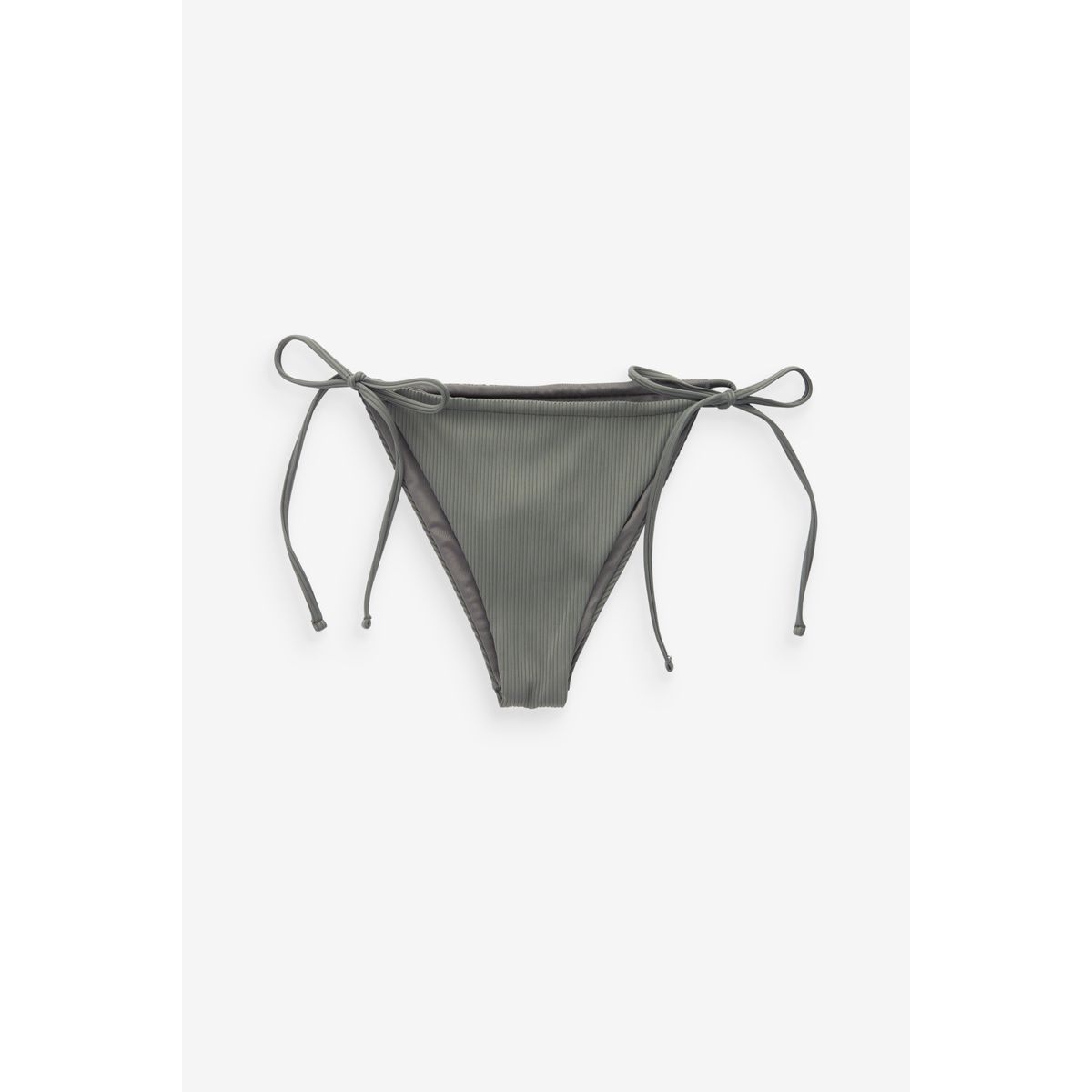 Bas de bikini noué et froncé sur les côtés vert kaki rib Next La Redoute