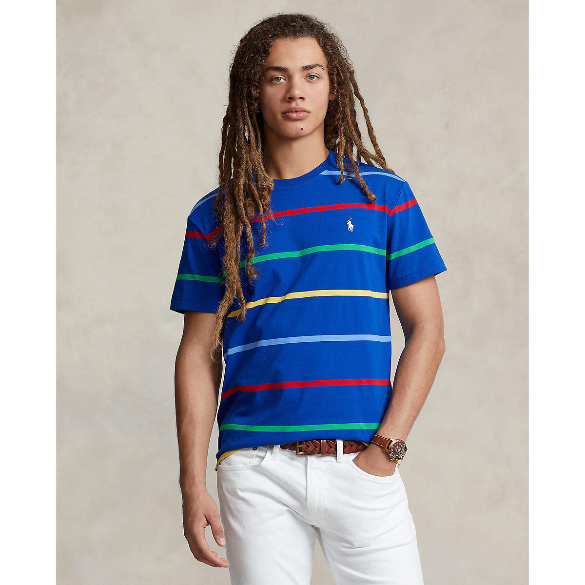 Striped Cotton Jersey T-Shirt in Regular Fit