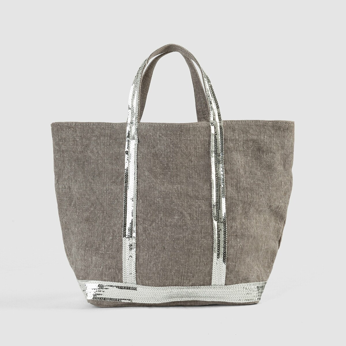 Linen Medium Tote Bag with Sequins
