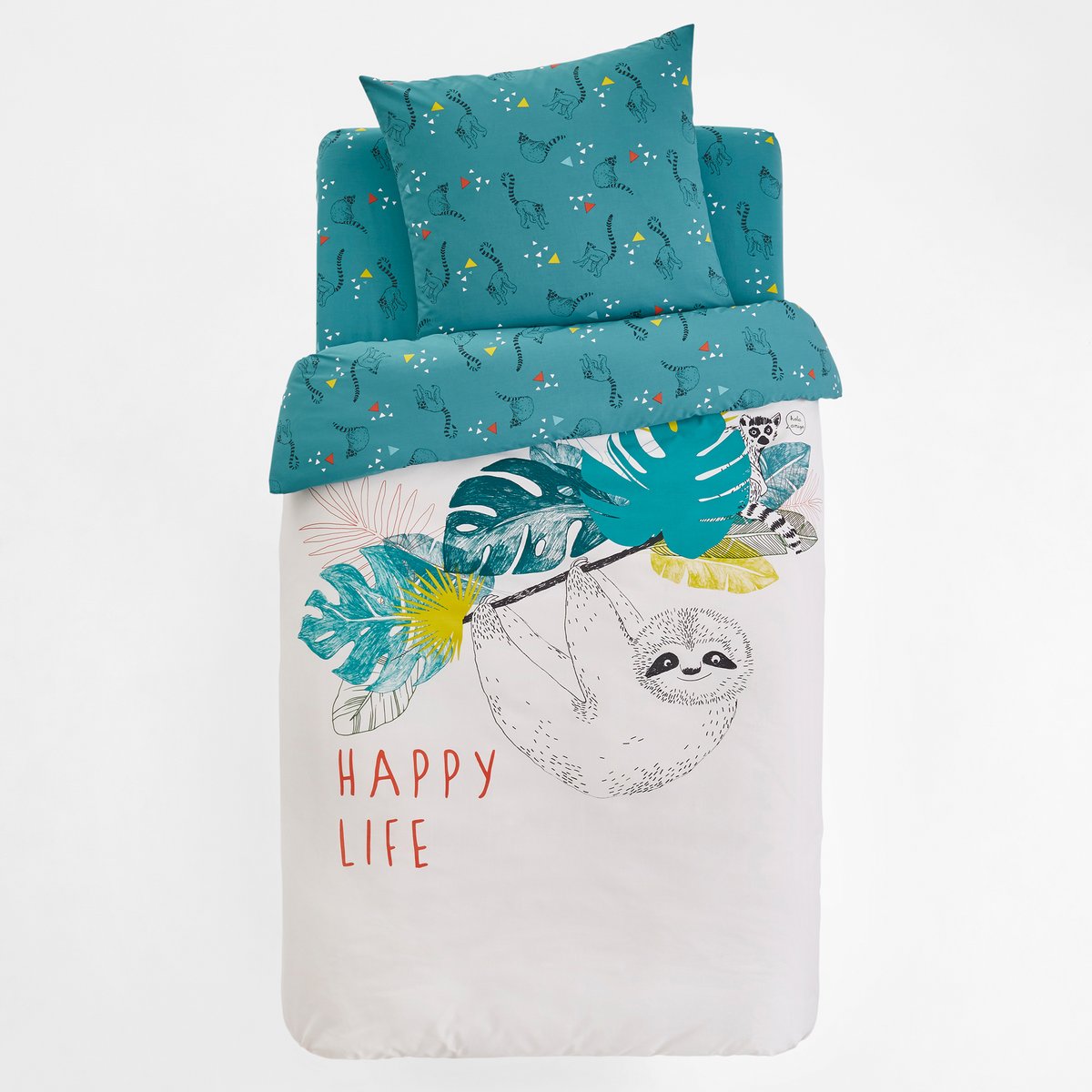 Пододеяльник с рисунком, HAPPYLIFE Пододеяльник с рисунком, HAPPYLIFEХарактеристики пододеяльника Happylife :Пододеяльник : набивной рисунок ленивца и лемура на лицевой стороне, мелкий рисунок лемур на зеленом фоне на оборотной стороне.100% хлопок, 57 нитей/см? : чем больше нитей/см?, тем выше качество материала.Клапан для заправки под матрас. Машинная стирка при 60 °С.Всю коллекцию постельного белья Happylife вы можете найти на сайте la redoute.ru Знак Oeko-Tex® гарантирует, что товары прошли проверку и были изготовлены без применения вредных для здоровья человека веществ.Размер на выбор :140 x 200 см : 1-сп.200 х 200 см : 1-2-сп.<br><br>Цвет: белый/ зеленый