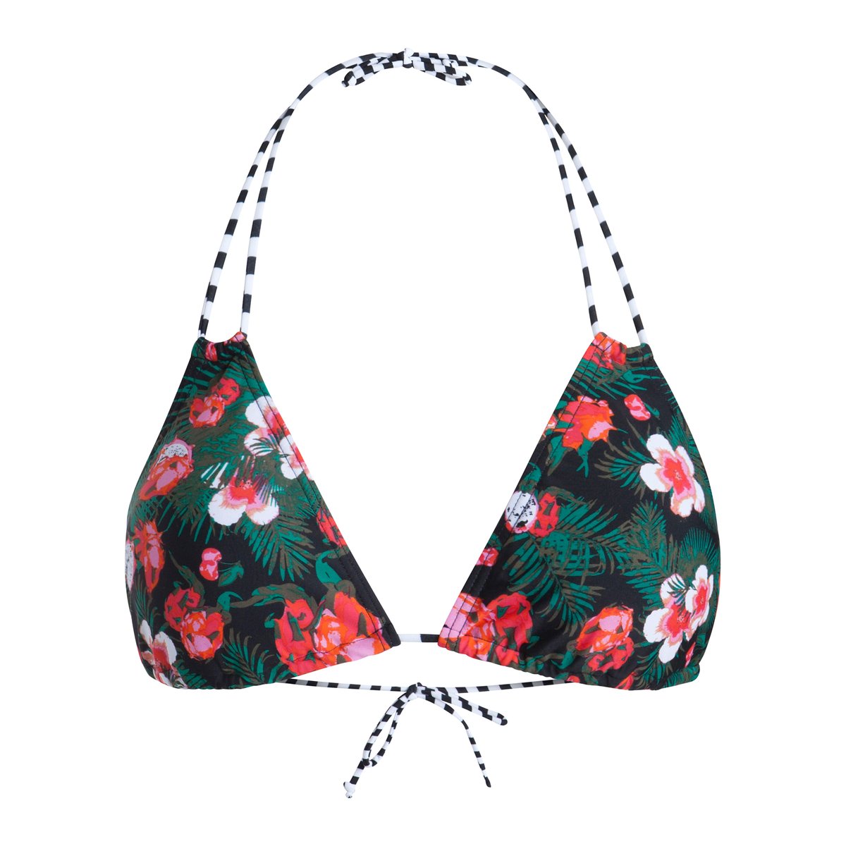 Верх от купальника PCLIVA TRIAN BRA FRUIT FLOW Верх от купальника PCLIVA TRIAN BRA FRUIT FLOWВерх от купальника PCLIVA TRIAN BRA FRUIT FLOW. Верх от купальника с цветочным рисунком. Чашечки треугольной формы. Бретели на завязках на шее и сзади. Состав и описание :Материал : 80% полиамида, 20% эластана.<br><br>Цвет: черный наб. рисунок<br>Размер: S
