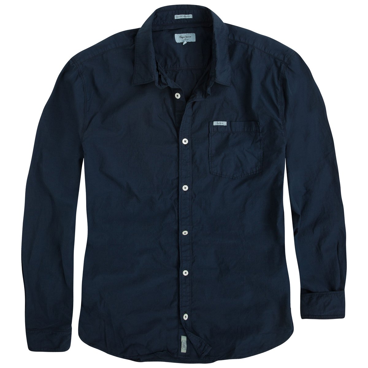 Рубашка Moringa из хлопка Рубашка Moringa из хлопкаОднотонная рубашка MORINGA от марки PEPE JEANS®. - Длинные рукава с манжетами на пуговицах- Прямой покрой, слегка закругленный низ- Классический воротник со свободными уголками. - 1 нагрудный карманСостав и описание :Основной материал : 100% хлопокМарка : PEPE JEANS®Уход :Следуйте рекомендациям, указанным на этикетке изделия.<br><br>Цвет: темно-синий<br>Размер: S