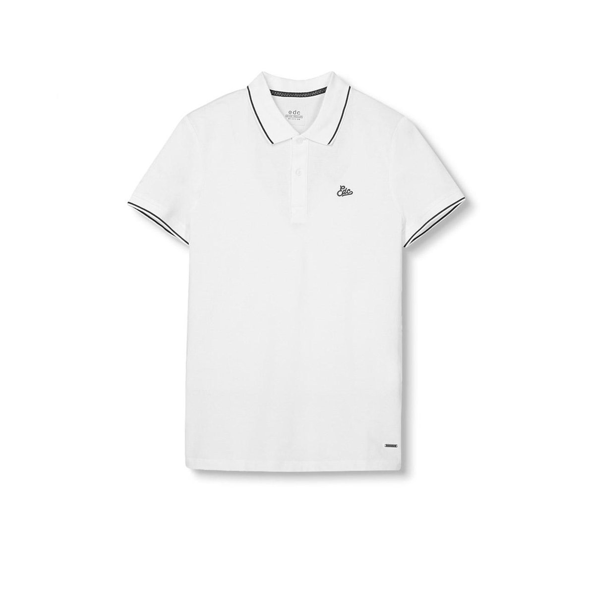 Поло из хлопкового трикотажа пике Поло из хлопкового трикотажа пикеПоло от марки ESPRIT® из хлопкового трикотажа пике с контрастными вставками на воротнике и рукавах . - Короткие рукава- Прямой покрой- Воротник-поло с небольшой планкой застежки на пуговицы- 1 маленькая вышивка на груди - Окантовка воротника и рукавов, гармонирующая с вышивкой Состав и описание :Основной материал : 100% хлопокМарка : ESPRIT® Уход за поло : Машинная стирка при 40 °C<br><br>Цвет: белый,темно-синий