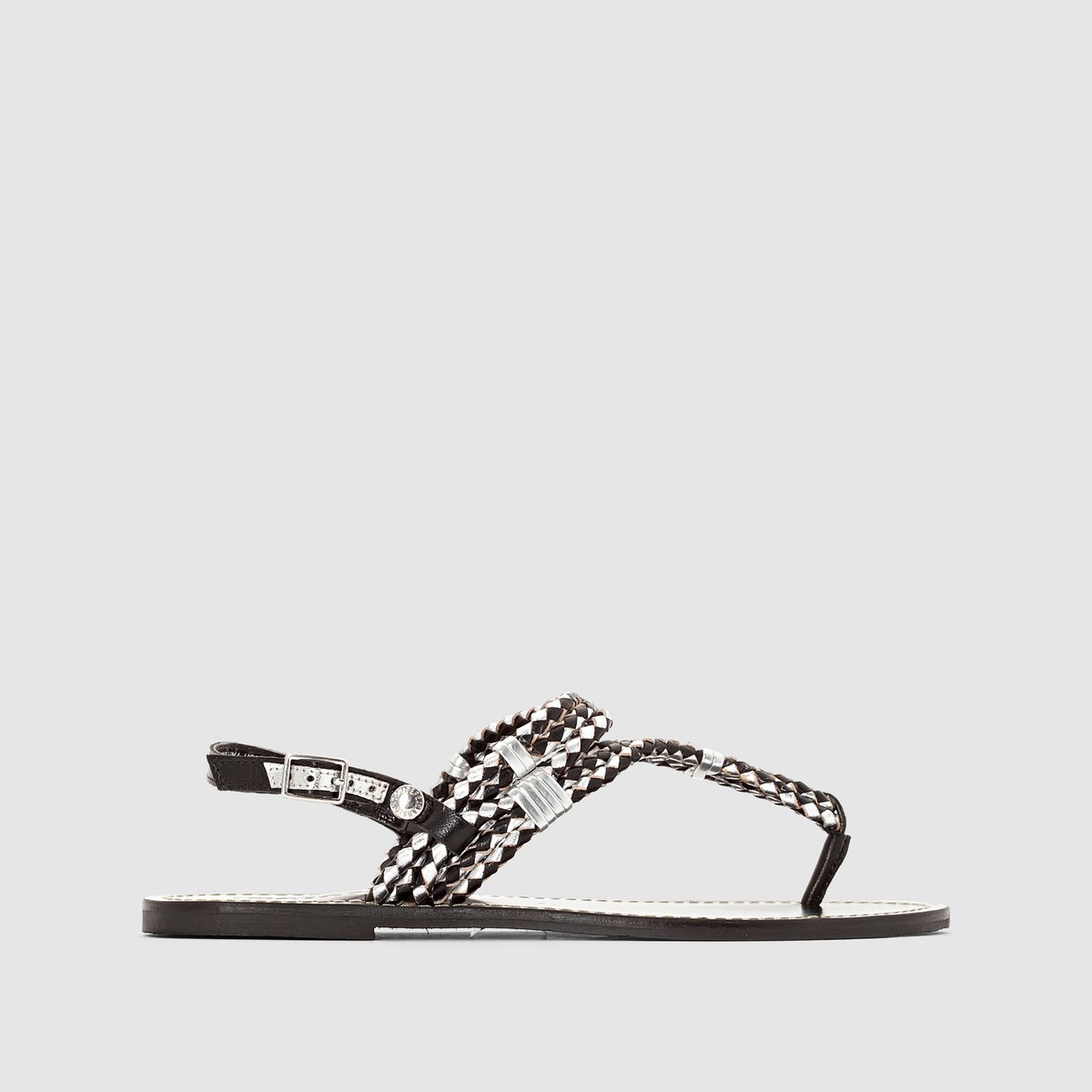 Сандалии из кожи PEPE JEANS JANE WOVEN METALLIC Сандалии из кожи PEPE JEANS JANE WOVEN METALLICУдачное сочетание ремешков и металлических вставок, сверхэлегантный дизайн : даже простые сандалии Pepe Jeans превращает в модную обувь в стиле рок !<br><br>Цвет: черный<br>Размер: 38.36