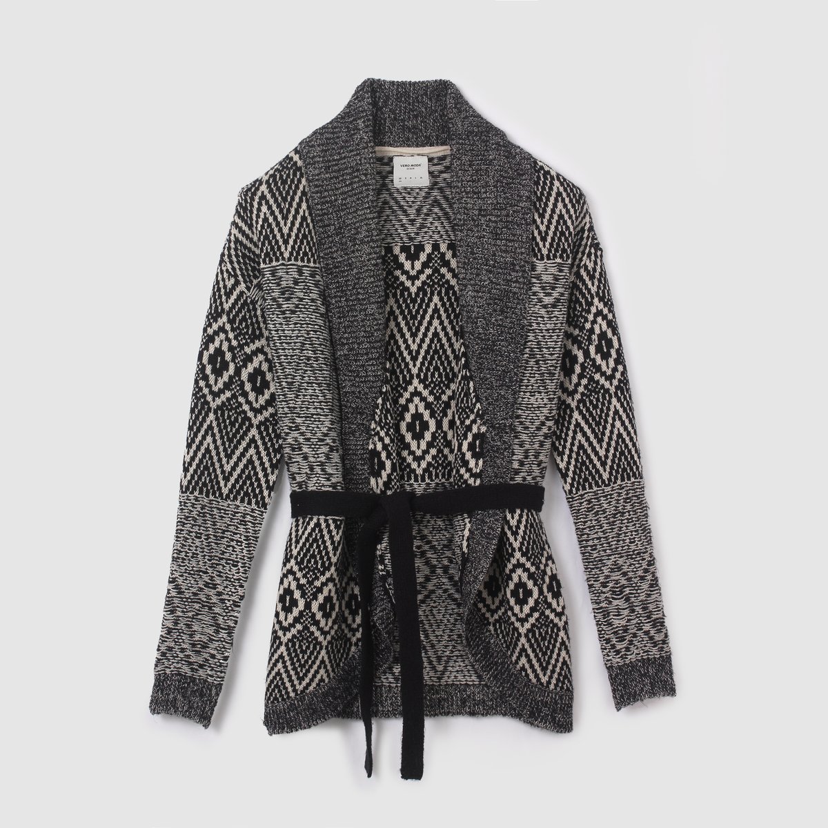 Кардиган Velvet Кардиган VelvetКардиган Velvet от VERO MODA. Состав и описание:Марка: VERO MODA.Модель: Velvet.Материалы : 70% акрила, 30% полиэстера.Уход:- Машинная стирка при 30°C на деликатном режиме.- Стирать с вещами схожих цветов.- Гладить при низкой температуре с изнанки.<br><br>Цвет: черный/экрю