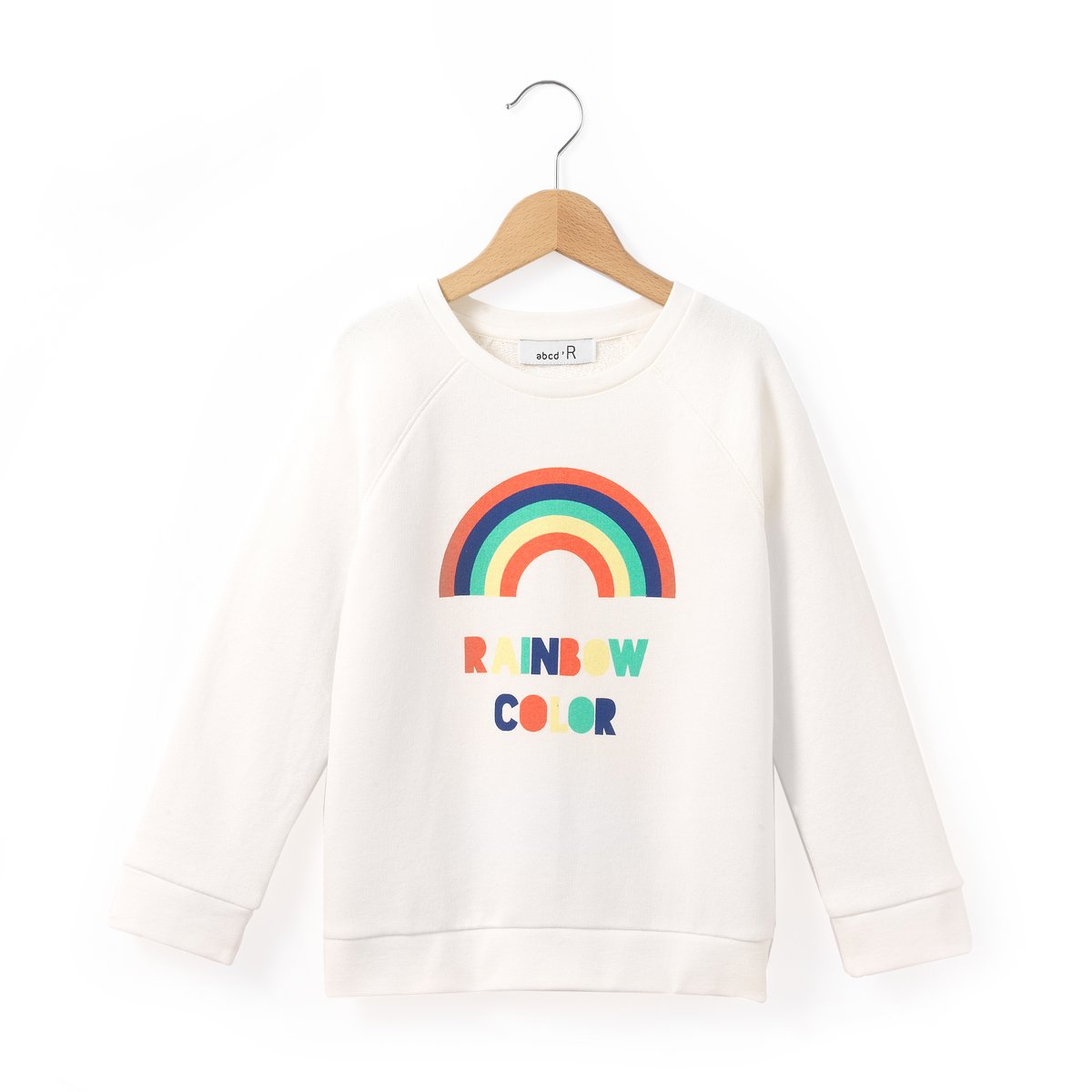 Свитшот с рисунком Rainbow Color, 3-12 лет Свитшот с рисунком Rainbow Color, 3-12 летСвитшот с круглым вырезом и длинными рукавами. Надпись RAINBOW COLOR спереди . Отделка краев в рубчик. Состав и описание : Материал мольтон, 80% хлопка, 20% полиэстераМарка R ?ditionУход: :Машинная стирка при 30 °C с вещами схожих цветов.Стирать и гладить с изнаночной стороны.Машинная сушка в умеренном режиме.Гладить на низкой температуре.<br><br>Цвет: экрю<br>Размер: 8 лет - 126 см