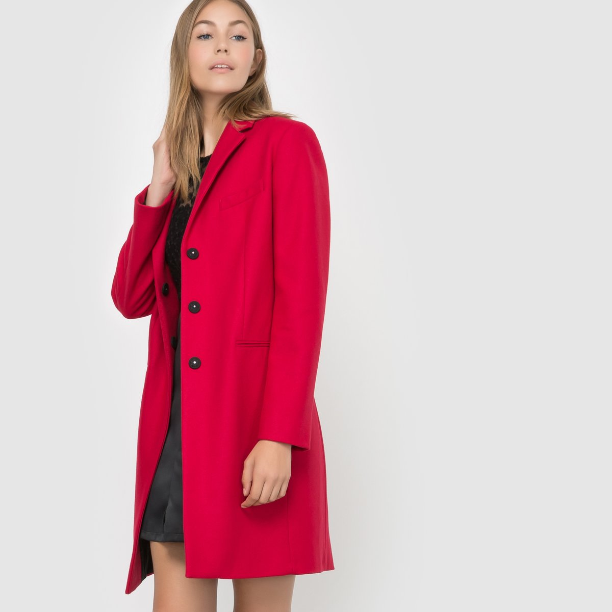 Пальто PLATFORM FELT LS CLASSIC COAT Пальто PLATFORM FELT LS CLASSIC COATСостав и описание :Материал : 75% шерсти, 20% полиамида, 5% кашемираМарка : FRENCH CONNECTION.<br><br>Цвет: красный<br>Размер: 36 (FR) - 42 (RUS)