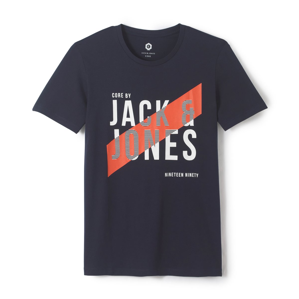 Футболка ФутболкаФутболка с короткими рукавами JACK & JONES. Прямой покрой, круглый вырез. Рисунок спереди. Состав и описание :Материал : 100% хлопокМарка : JACK & JONES<br><br>Цвет: синий морской