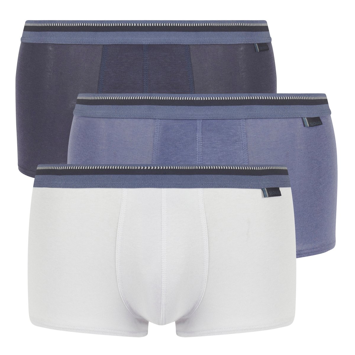 Трусы-шорты Men Urban Трусы-шорты Men UrbanТрусы-шорты Men Urban от SLOGGI из трикотажа стретч, 95% хлопка, 5% эластана. В комплекте 3 трусов-шортов. Широкий эластичный пояс с логотипом. На подкладке спереди. Прекрасная циркуляция воздуха и терморегуляция для оптимального комфорта.<br><br>Цвет: серый + синий + темно-синий