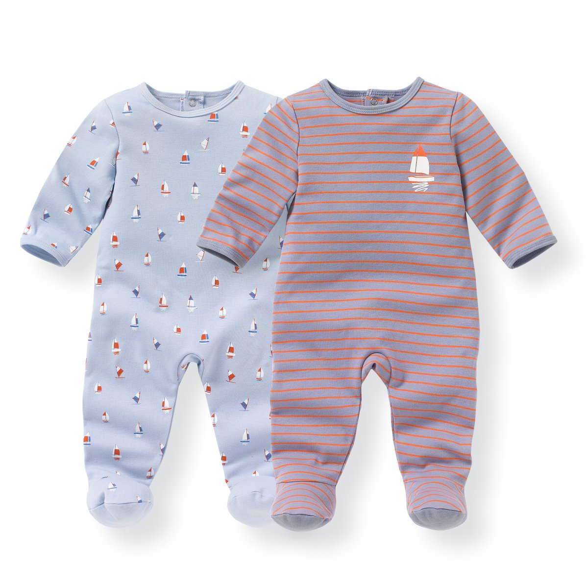 Комплект из 2 пижам из хлопка 0 мес-3 лет Комплект из 2 пижам из хлопка 0 мес-3 летПижама из ткани интерлок. В комплекте 2 шорт : 1 пижама в полоску + 1 пижама с рисунком корабли. Клапан на кнопках и застежка на кнопки сзади. Носочки с покрытием против скольжения от 12 мес. (74 см), эластичные сзади для лучшей поддержки. Состав и описание : Материал 100% хлопокМарка R miniУход: Машинная стирка при 40 °С с вещами схожих цветов.Стирать, сушить и гладить с изнаночной стороны.Машинная сушка в умеренном режиме.Гладить на низкой температуре.Знак марки отпечатан с внутренней стороны и не напечатан на пришитой этикетке сзади, чтобы не вызвать раздражение или зуд на коже ребенка .<br><br>Цвет: синий + в полоску<br>Размер: 0 мес. - 50 см.3 года - 94 см.2 года - 86 см.18 мес. - 81 см.1 год - 74 см.9 мес. - 71 см.3 мес. - 60 см.1 мес. - 54 см