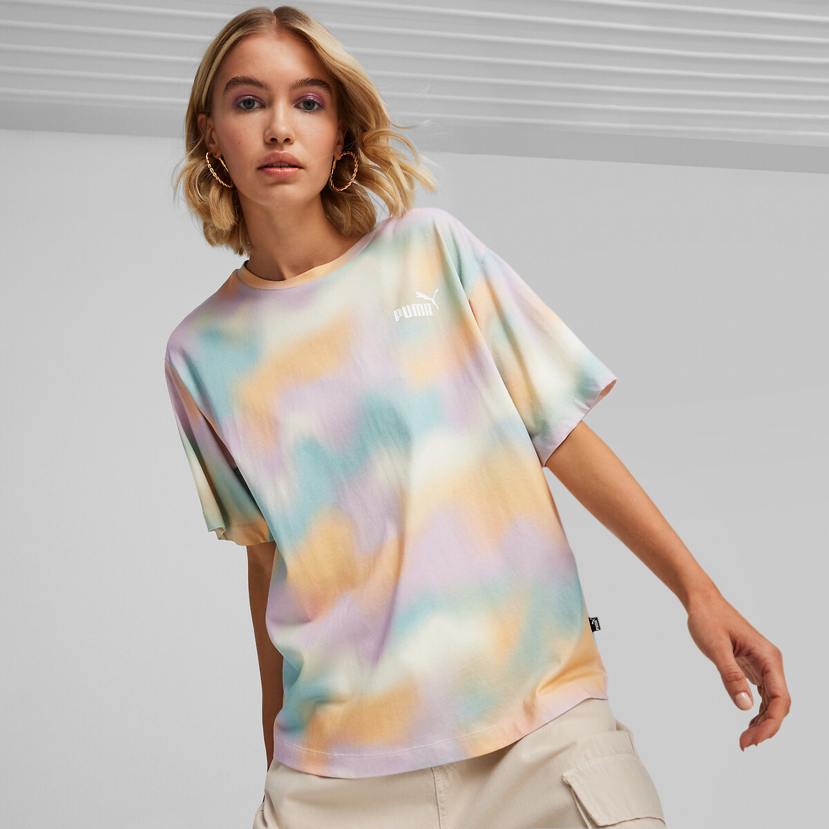 T Shirt Essentials Summer Daze Ampia Fantasia Multicolore Nude Puma