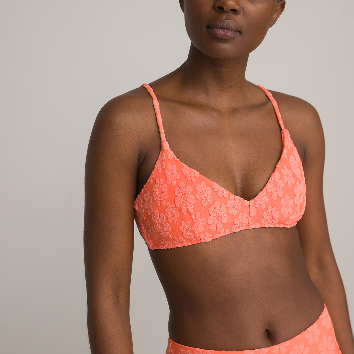 Bikini Oberteil Triangel Frottee Orange La Redoute Collections La