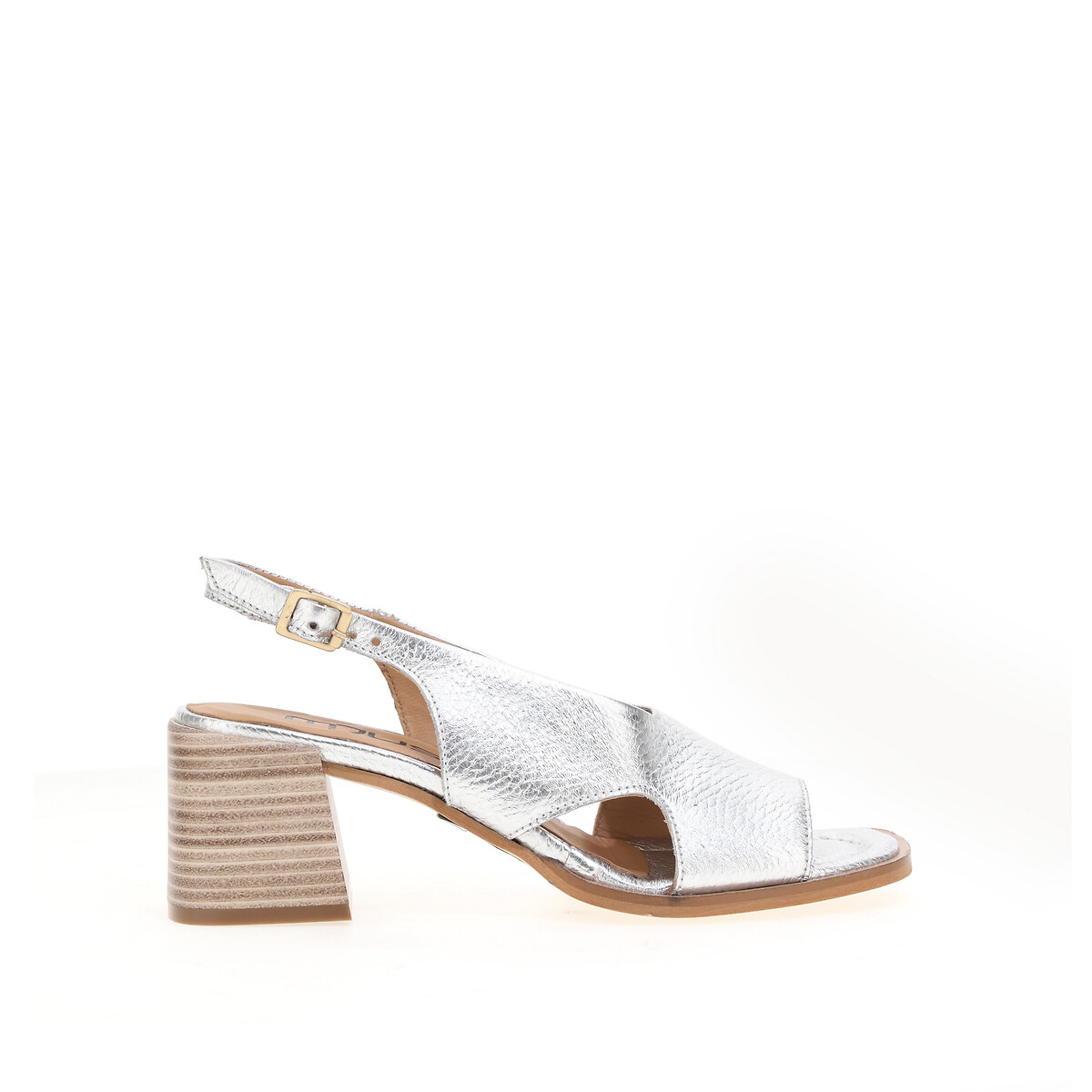 Leather Slingback Sandals with Square Toe