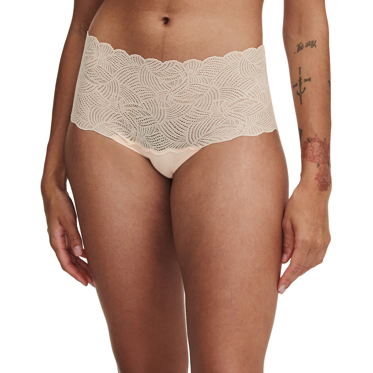 Soft Stretch Lace Knickers with High Waist