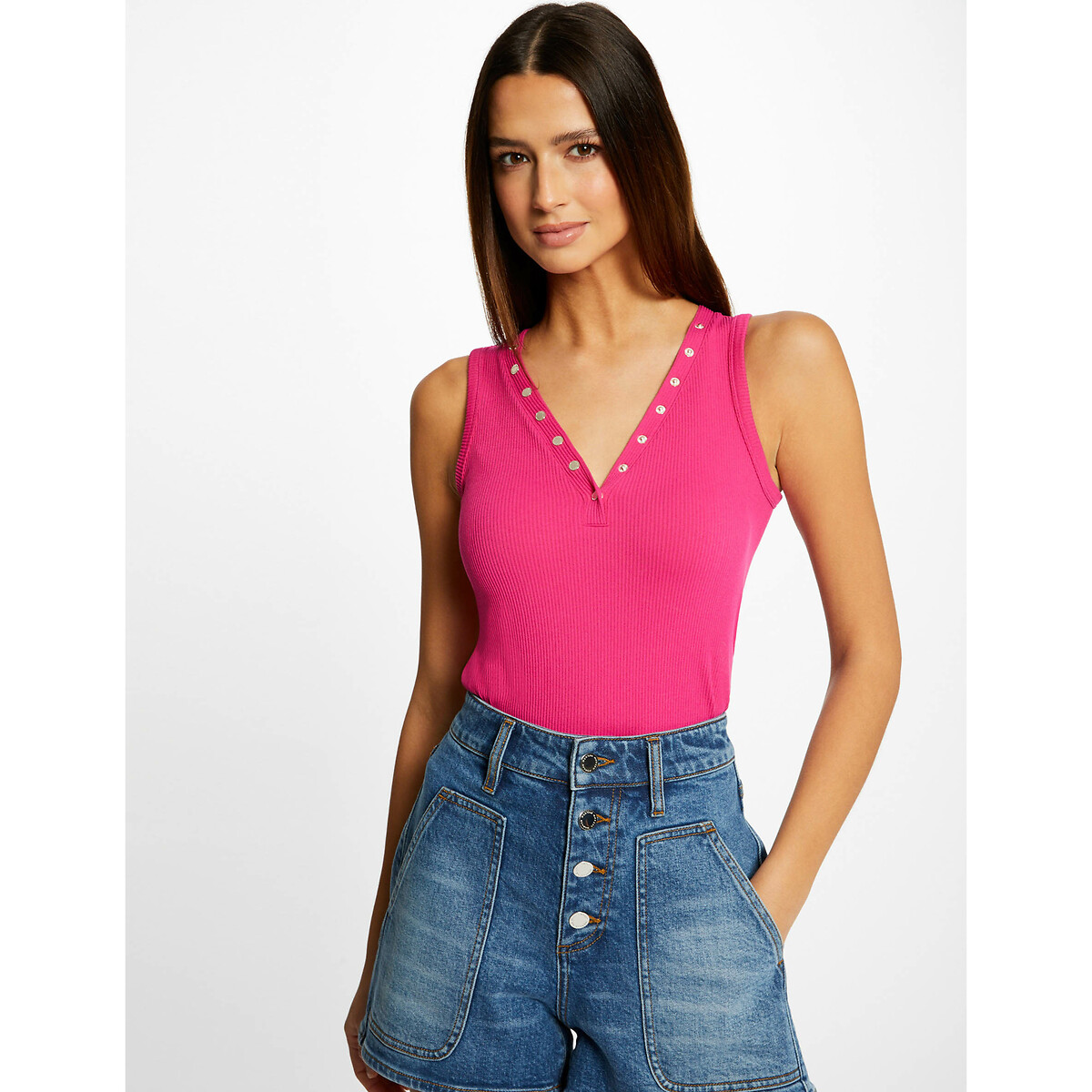 Top Mit Knopfdetails Rosa Morgan La Redoute