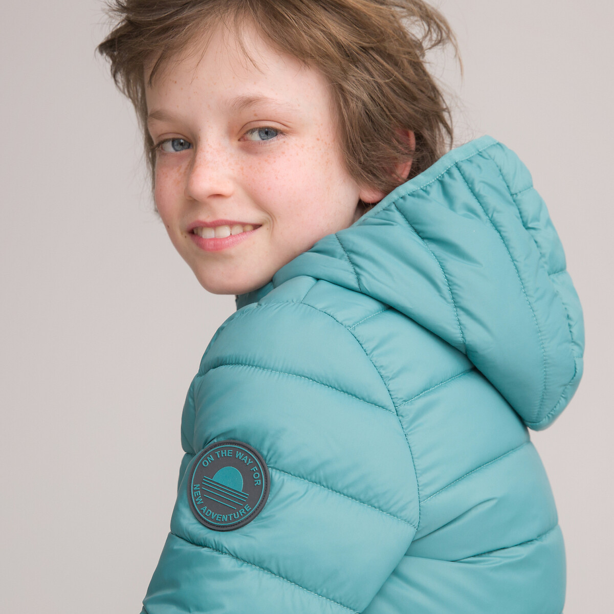 Recycled Lightweight Padded Jacket with Hood, 3-14 Years