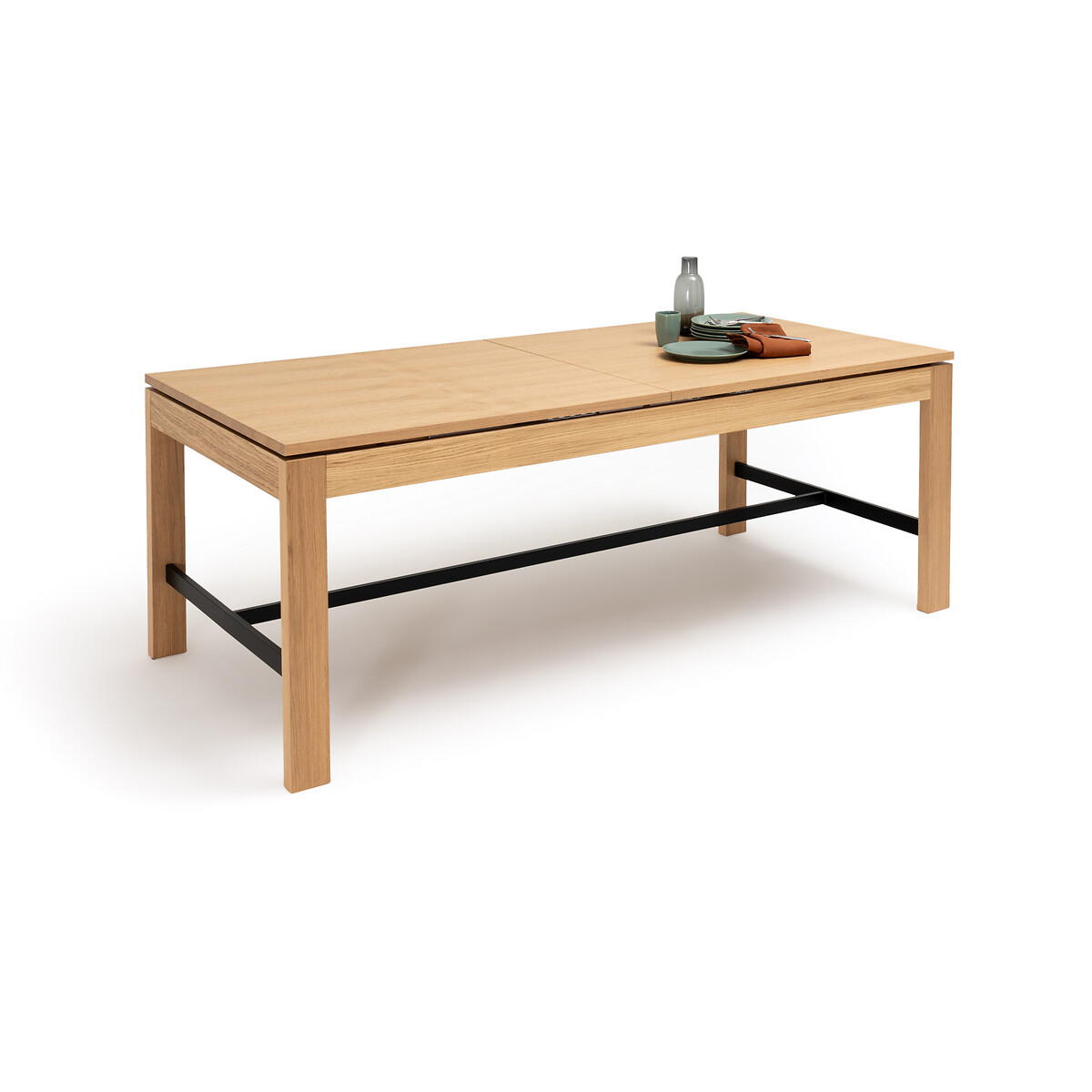 Enola Oak Veneer Extendable Dining Table (Seats 6-8)