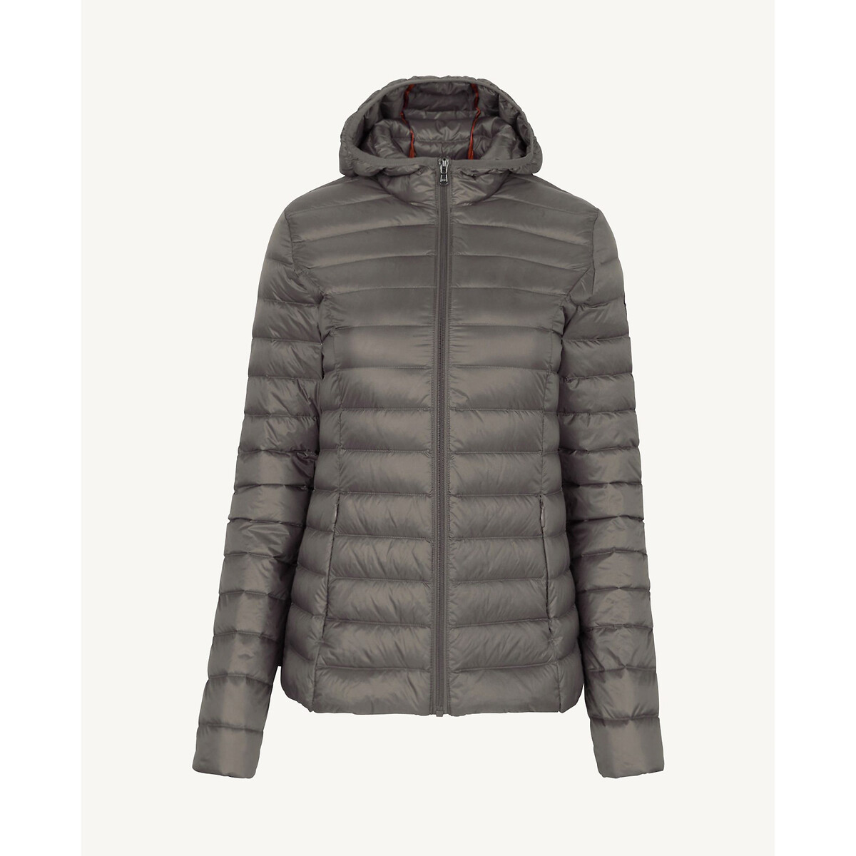 Cloe Basic Padded Puffer Jacket With Hood And Zip Fastening Taupe