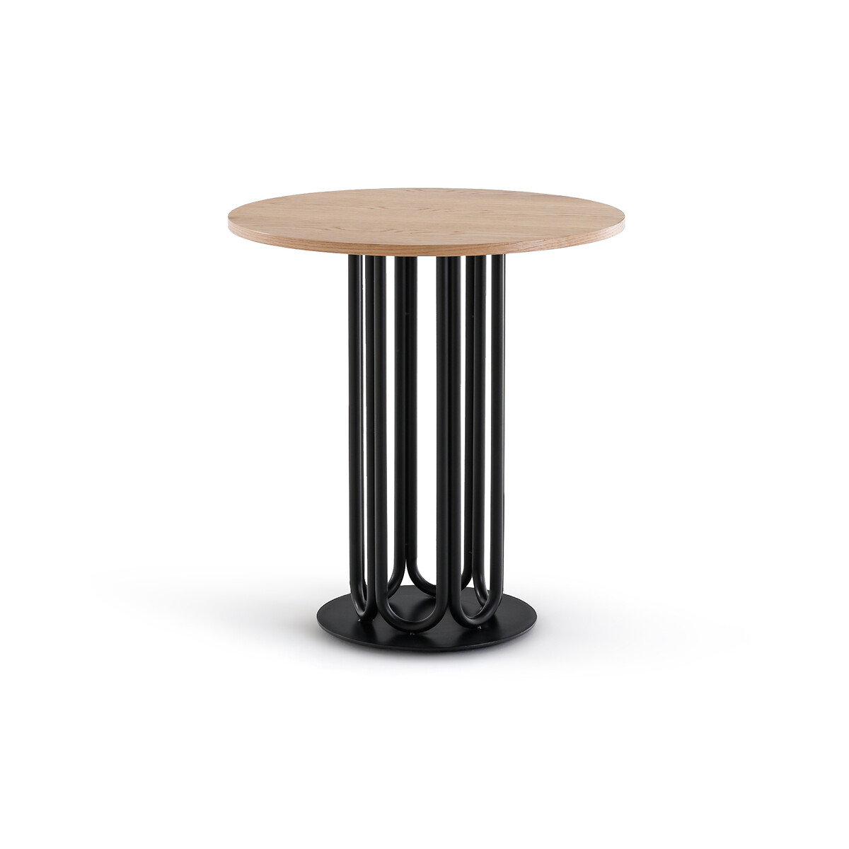 Miesha Oak and Metal Round Bistro Table (Seats 2-3)
