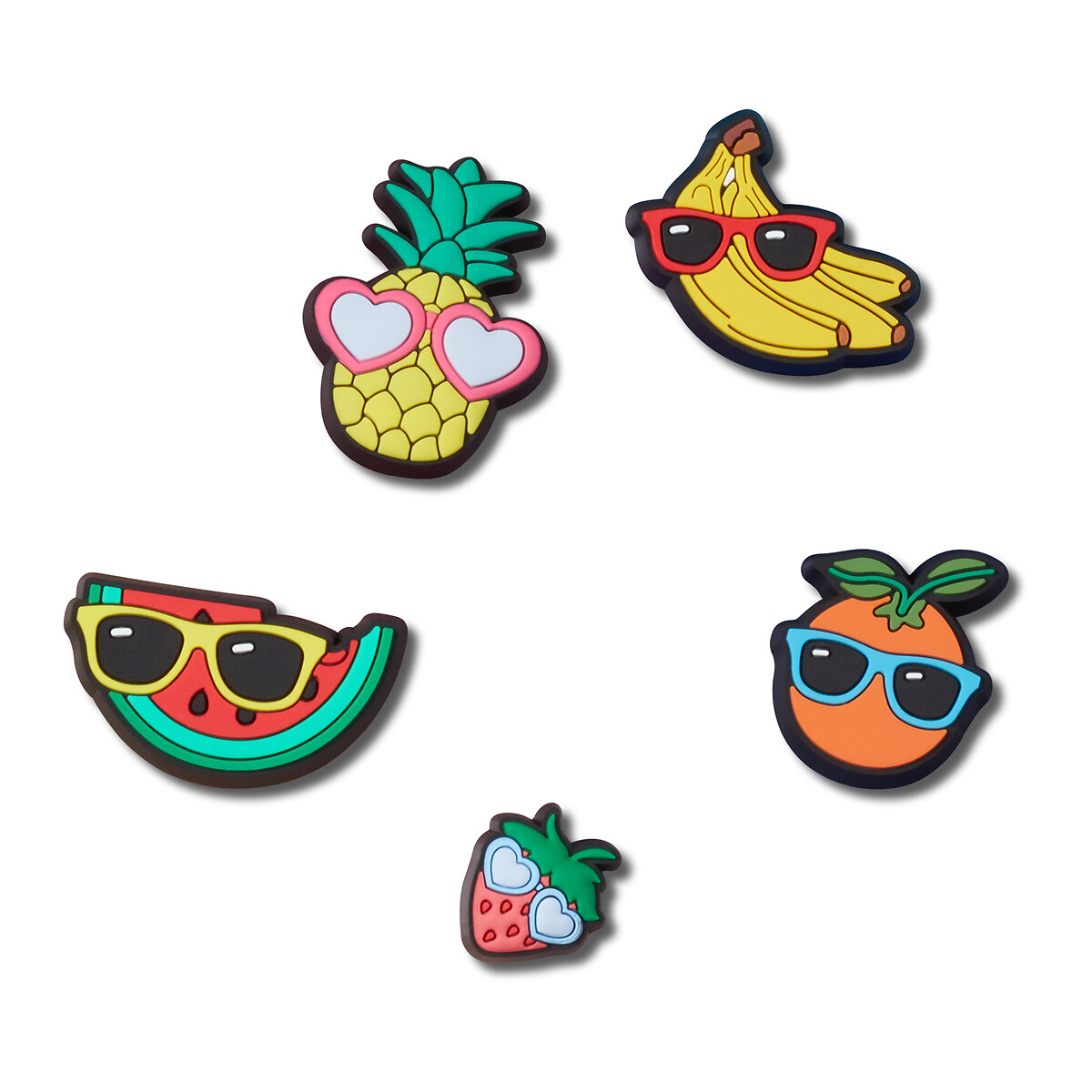 Pack of 5 Cute Fruit with Sunnies Jibbitz Charms