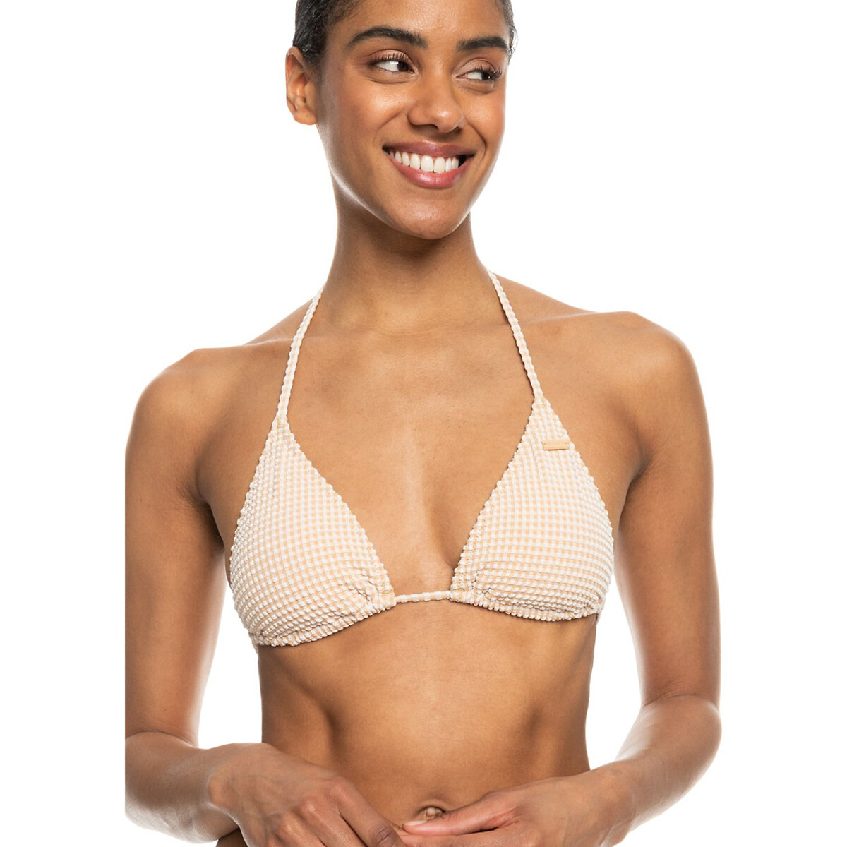 Reggiseno Per Bikini Triangolo Gingham Tiki Tri Beige Vichy Roxy La