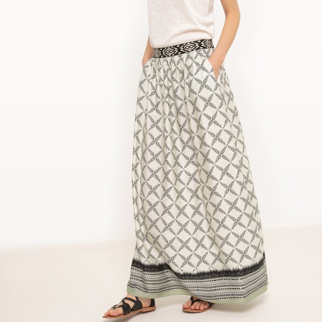 Printed Draping Maxi Skirt Printed Draping Maxi Skirt