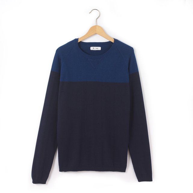 Two-Tone Crew Neck Jumper, 10-16 Years Two-Tone Crew Neck Jumper, 10-16 Years