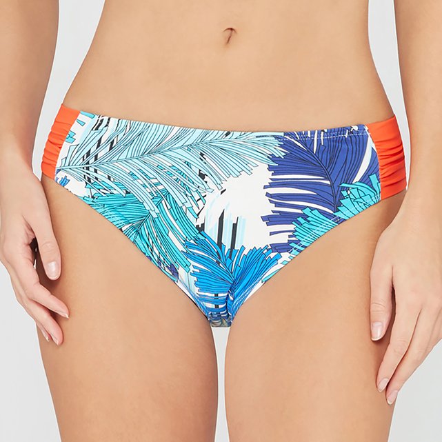 Printed Bikini Bottoms White Blue Print Bestform La Redoute