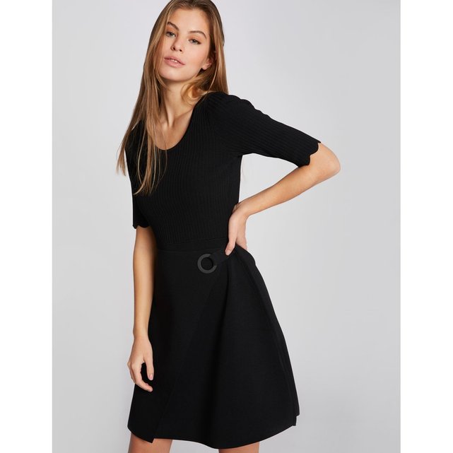 Robe Patineuse En Maille Unie Noir Morgan La Redoute