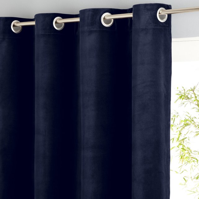 Teddy Sheer Velour Single Curtain with Eyelet Header Teddy Sheer Velour Single Curtain with Eyelet Header