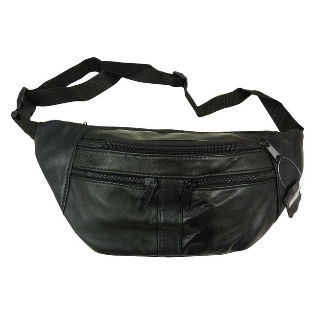 Sac Sacoche Banane En Cuir D Agneau Noir Noir Chaussmaro La Redoute