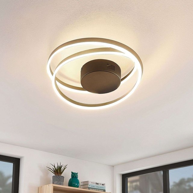 Plafonnier En Aluminium Moderne Led Davian Laiton Noir Lindby La Redoute