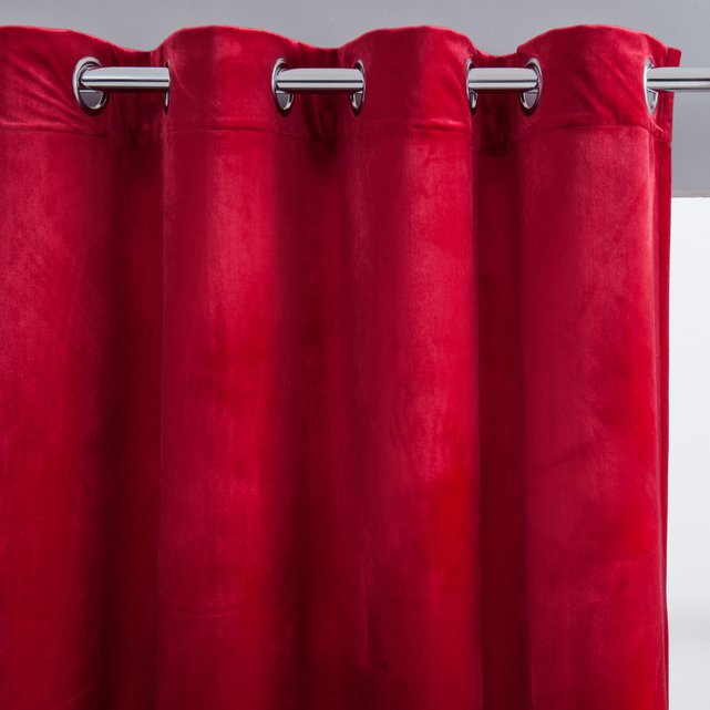 Velou Velour Curtain with Eyelet Header Velou Velour Curtain with Eyelet Header