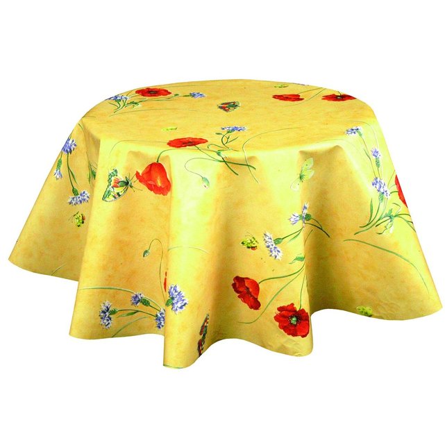 Nappe en toile cirée ronde provençale vallon jaune Sud Cargo La Redoute