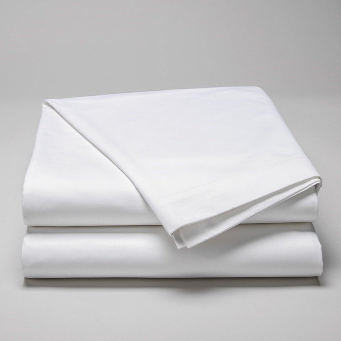 Drap Plat Satin De Coton Organique 120 Fils 300tc Copenhague Blanc