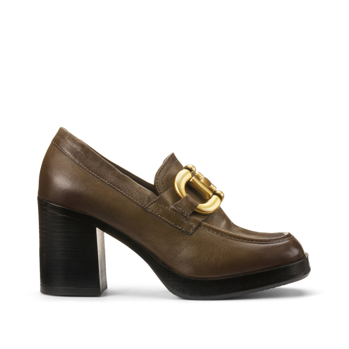 Leather Heeled Loafers