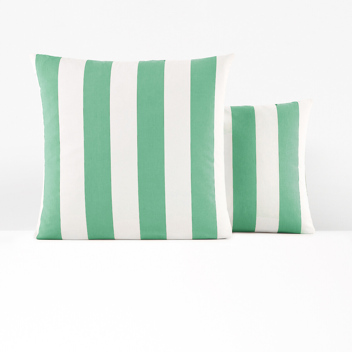 Hendaye Green Striped 100% Cotton Pillowcase