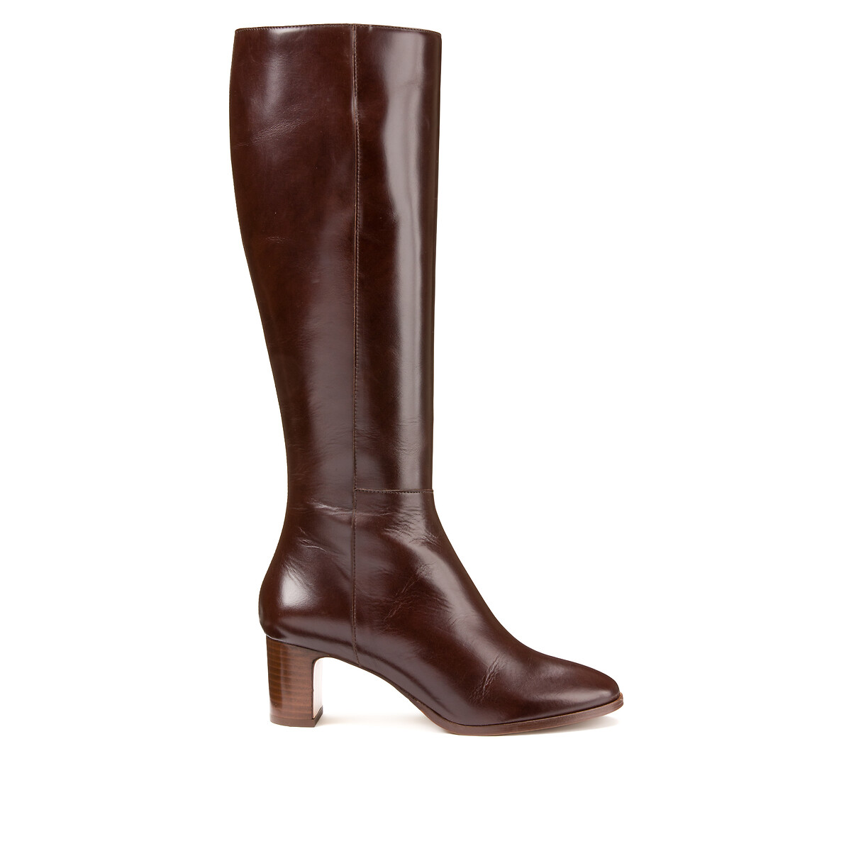 Ndeg291 Leather Calf Boots with Heel