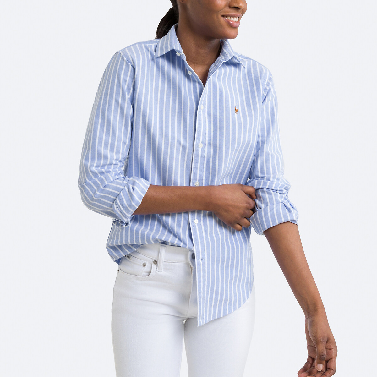 Striped Cotton Shirt with Long Sleeves