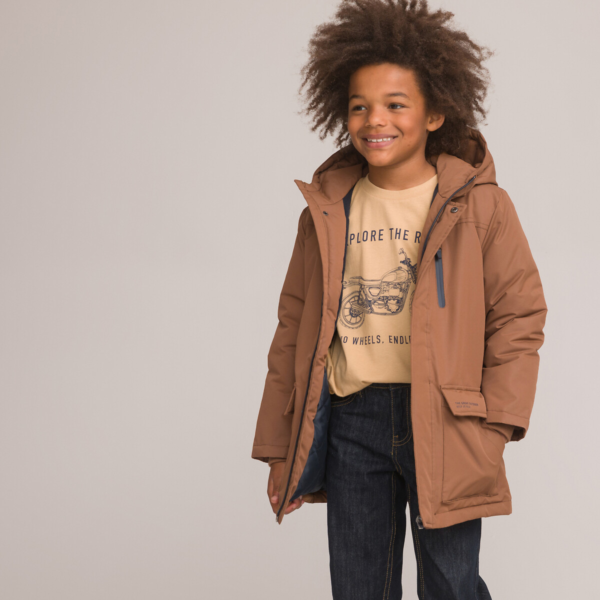 Warm Hooded Parka Camel La Redoute Collections La Redoute