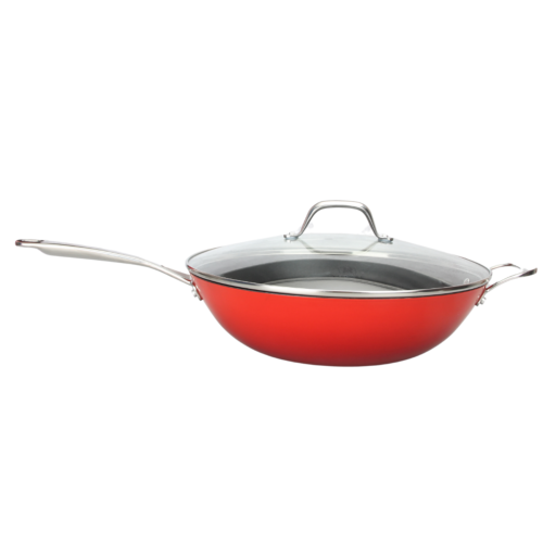 Wok Rouge 32cm Red Airiron Noir L Arbre Aux Abricots D Argent La