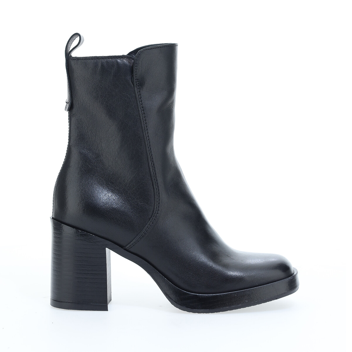 Leather Ankle Boots with Square Toe