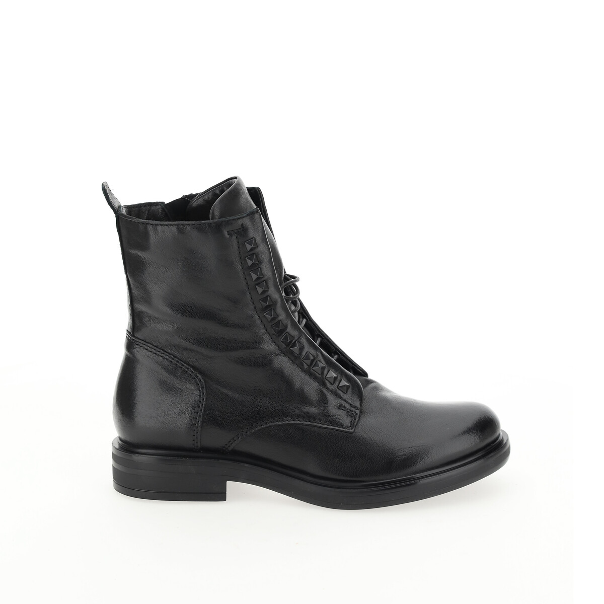 Leather Ankle Boots with Laces