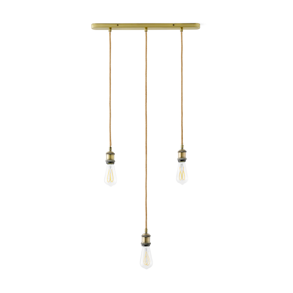 Palatina Brass and Jute Cluster Suspension Ceiling Light