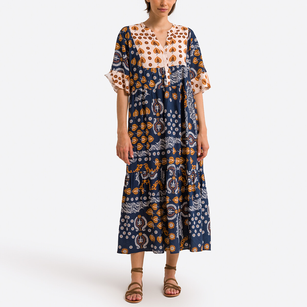 Full Midaxi Dress in Tribal Print