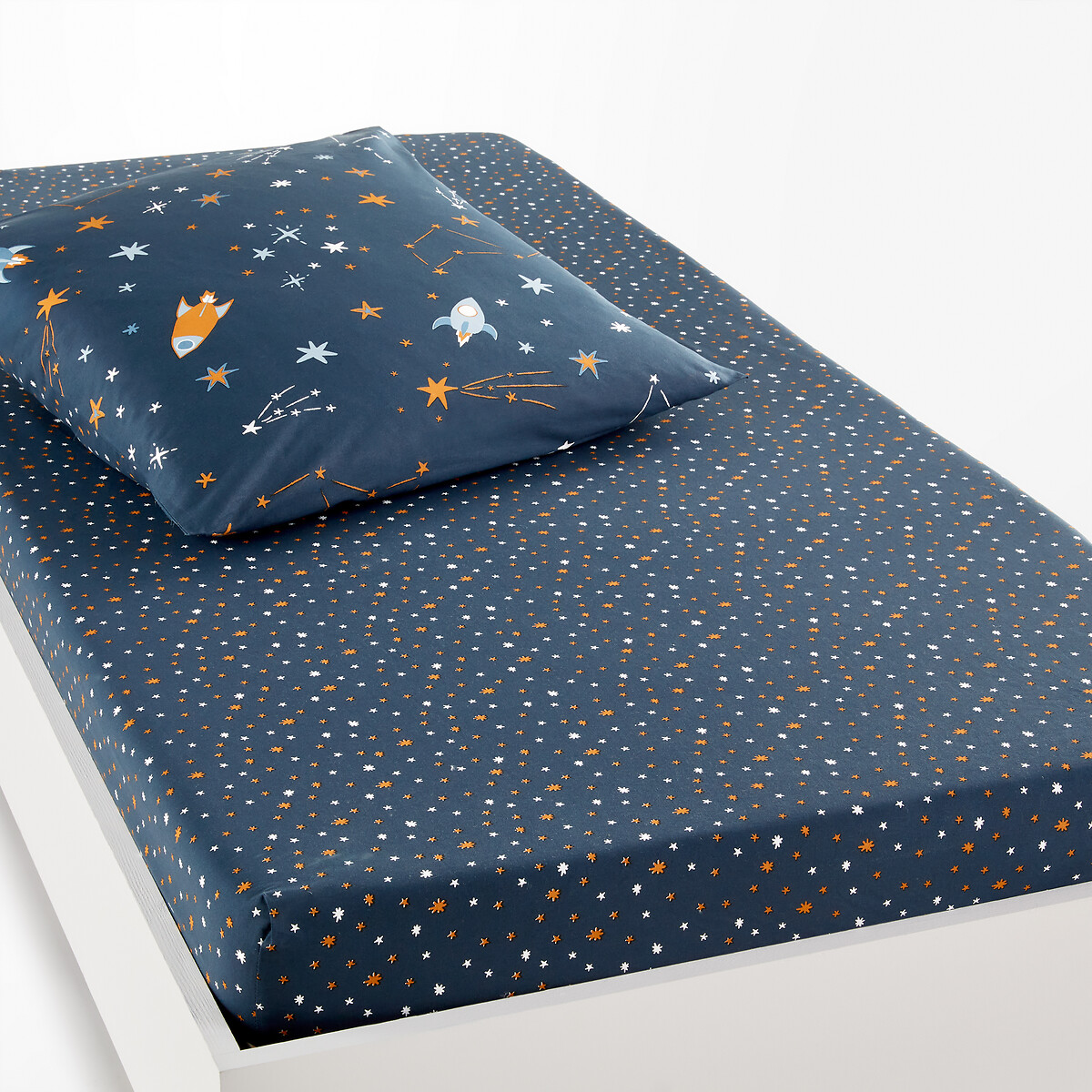 Gaston Space 100% Cotton Fitted Sheet