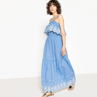 Vestido largo bordado