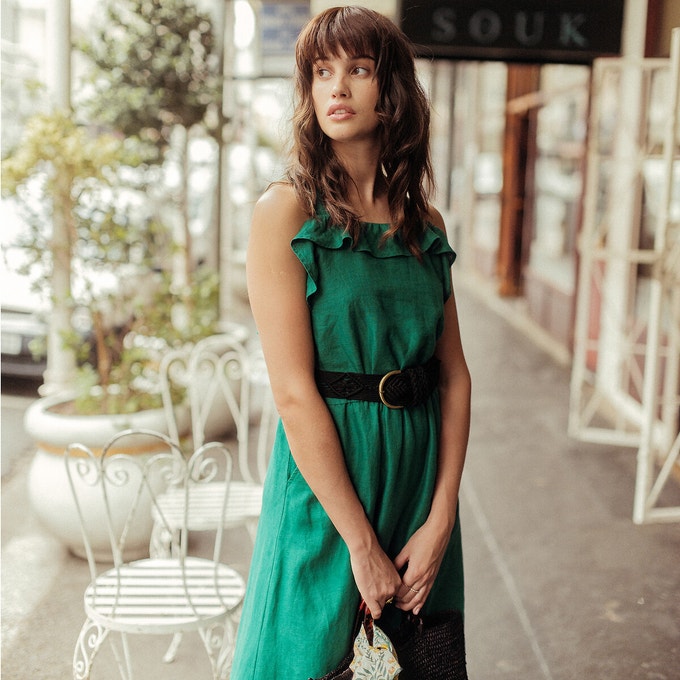 robe sans manche lin